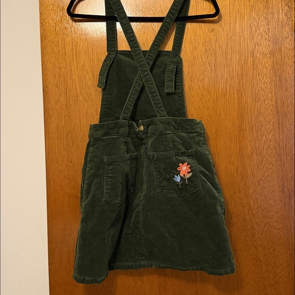 Princess highway green corduroy floral overall dress - Picture 4 of 5